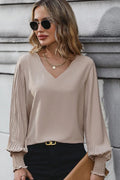Long Sleeve V Neck Blouse