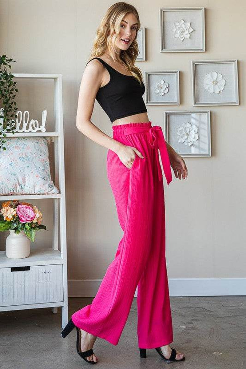 Heimish Full Size Front Tie Pants with Paperbag Waistband plus Size