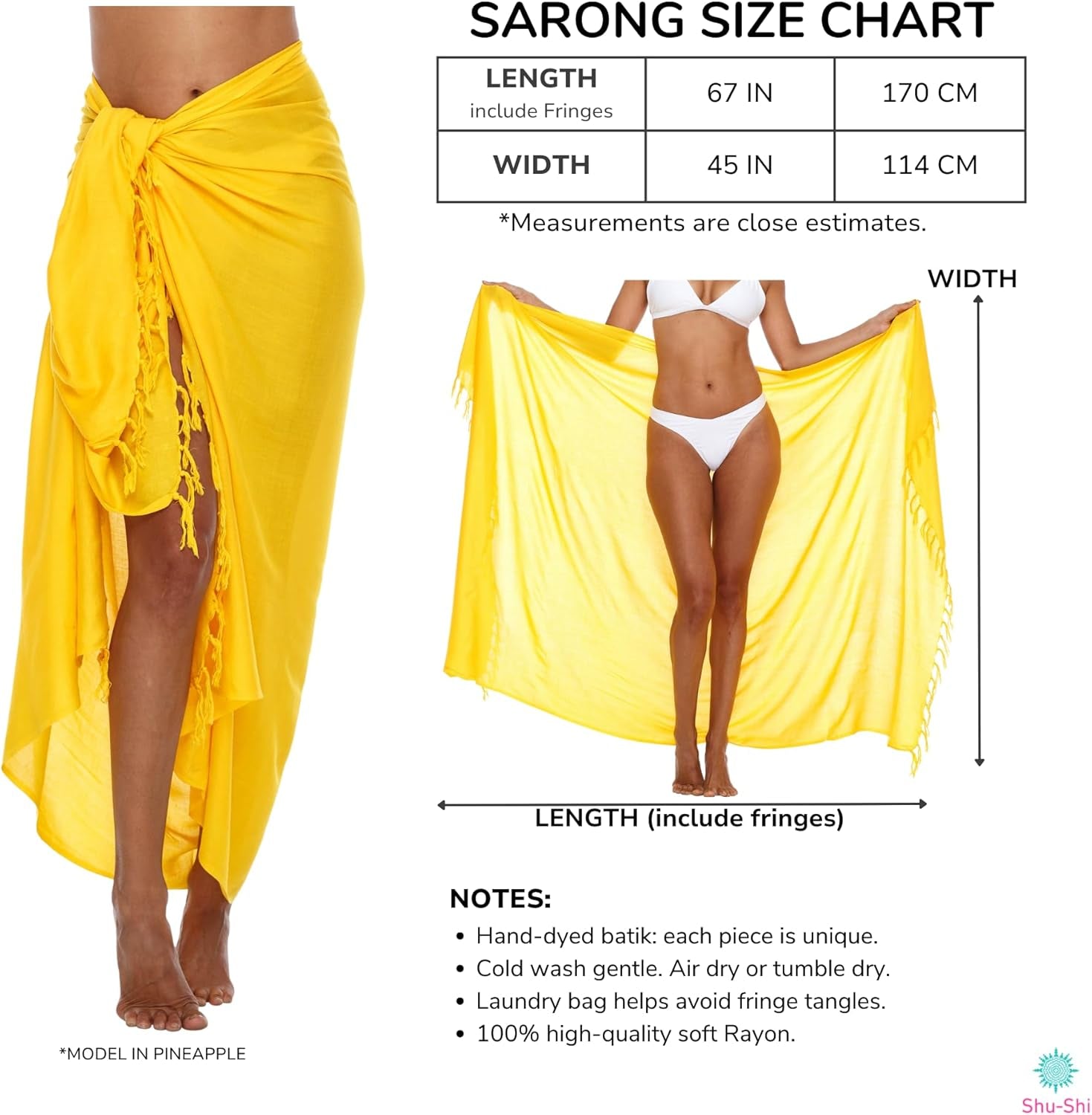 - Sarong/Sarong - for Women - Beach Look - to Wear over Swimwear