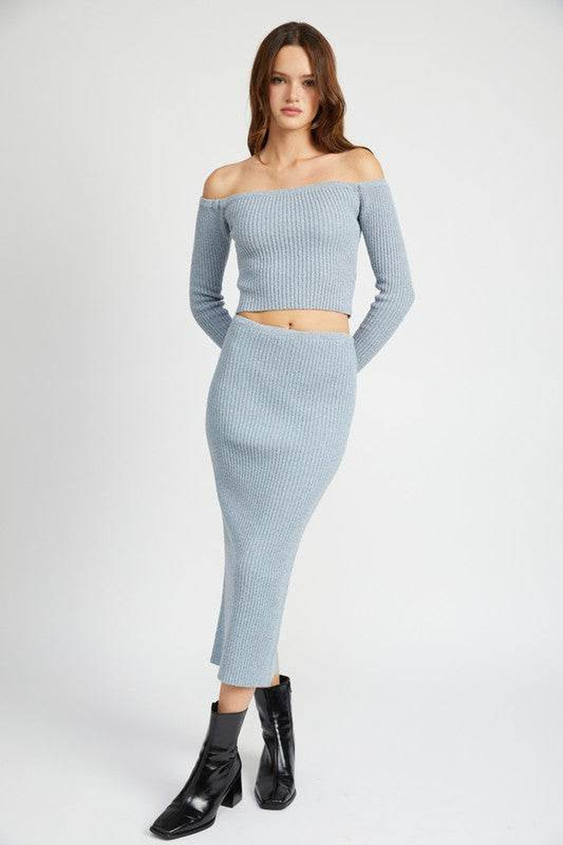 MAXI KNIT SKIRT with BACK SLIT