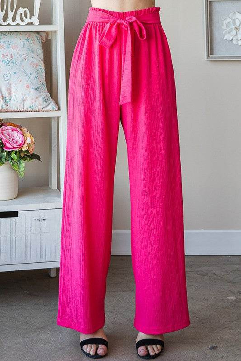 Heimish Full Size Front Tie Pants with Paperbag Waistband plus Size