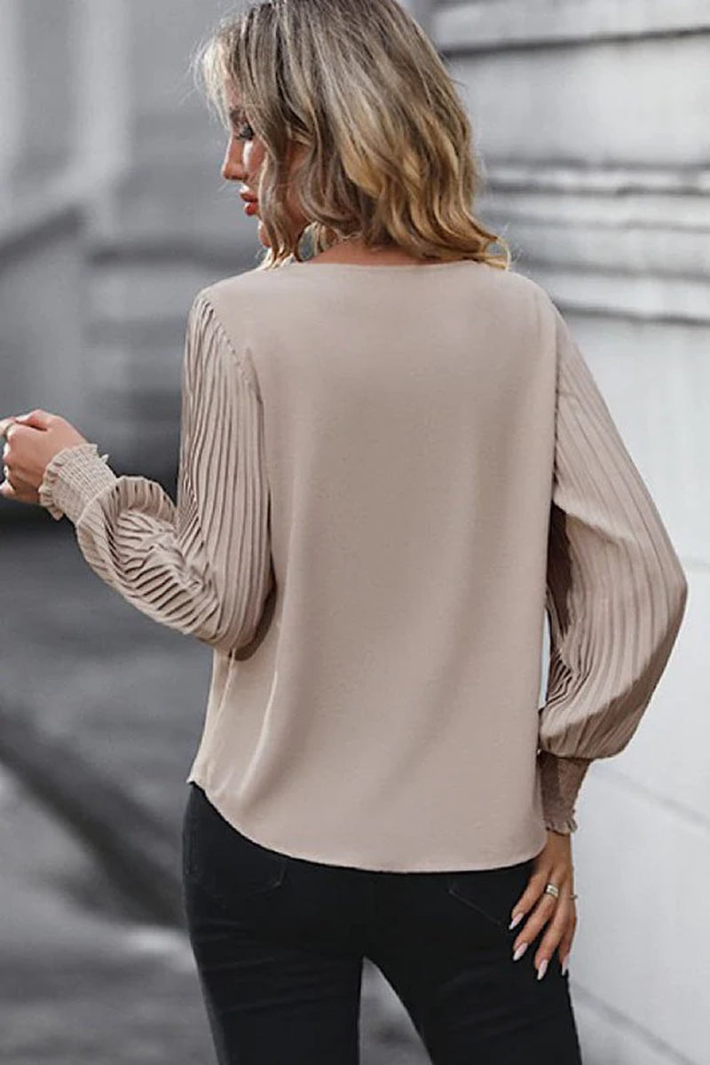 Long Sleeve V Neck Blouse
