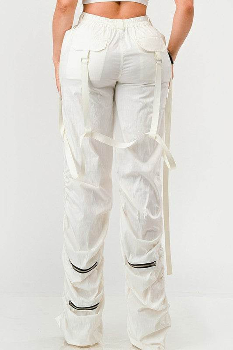 Ruched Utility Elegance Pants
