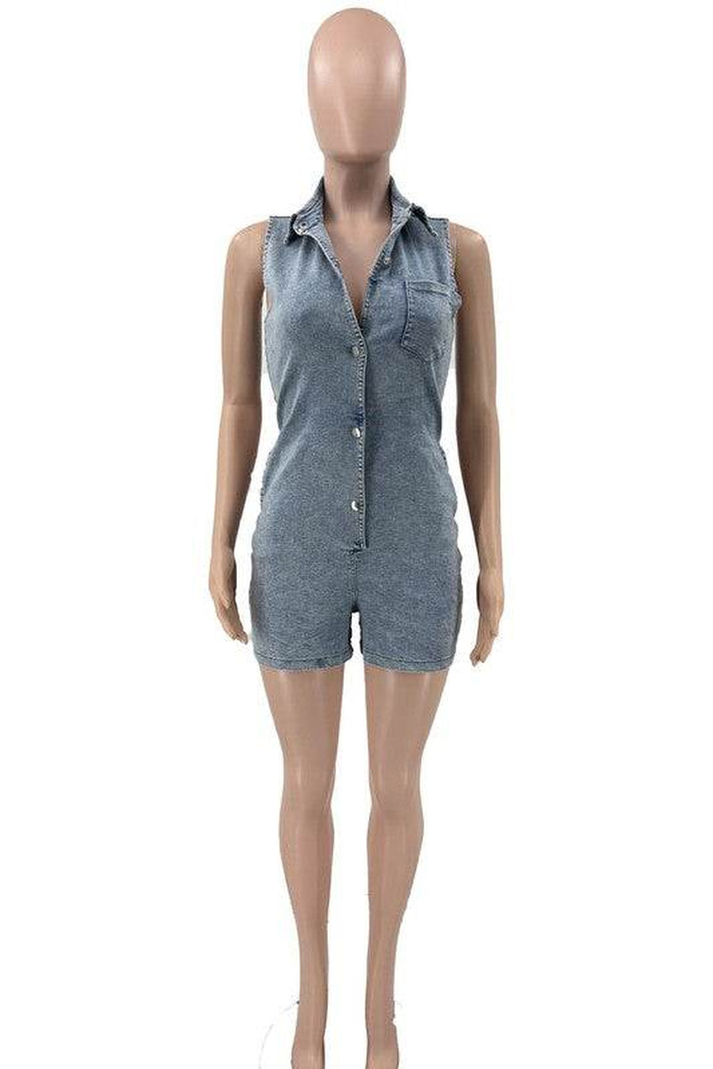WOMEN FASHION DENIM ROMPERS